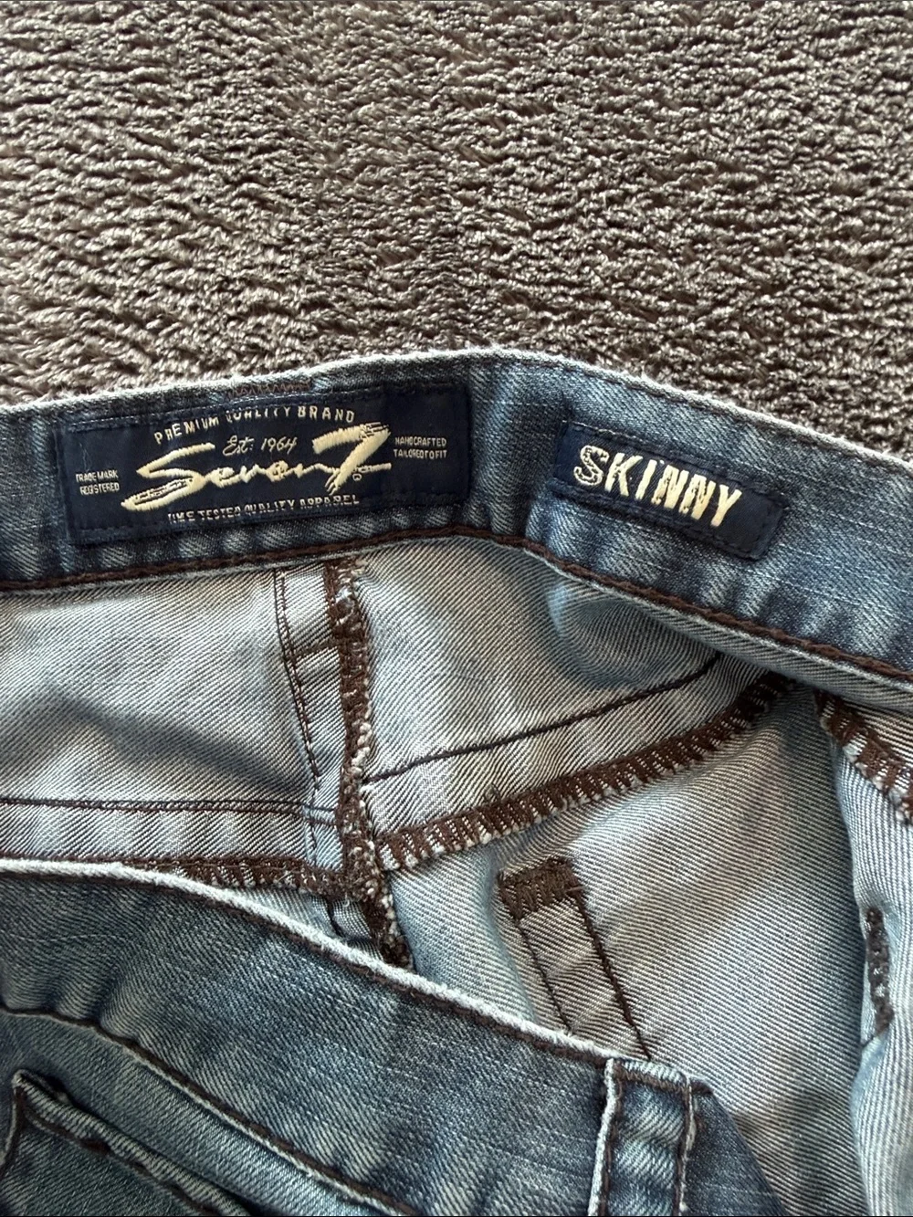 Seven7 Men's Bootcut Jeans in Faded Blue Denim